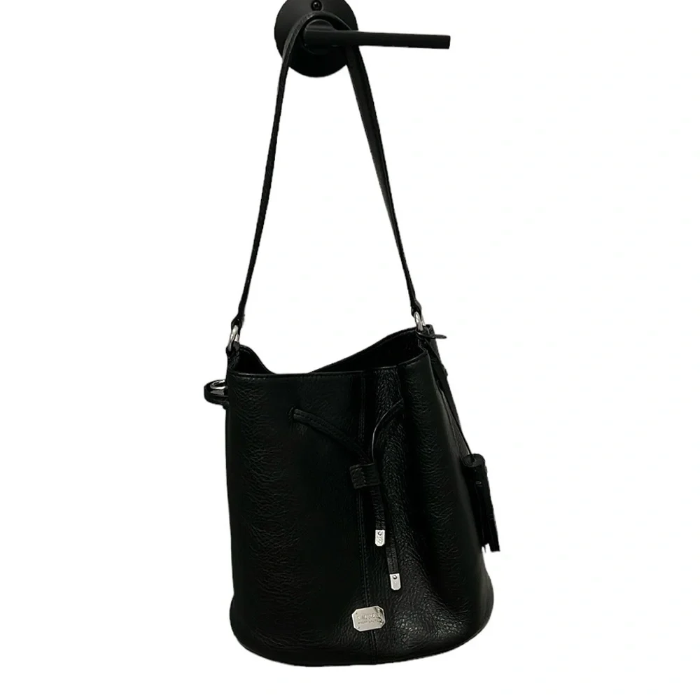 🖤 Lauren Ralph Lauren Black Leather Bucket Shoulder Bag 👜✨